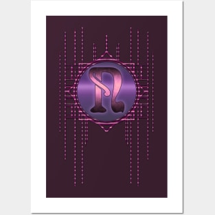 Purple Burlesque Artdeco Vintage Initial N Monogram Posters and Art